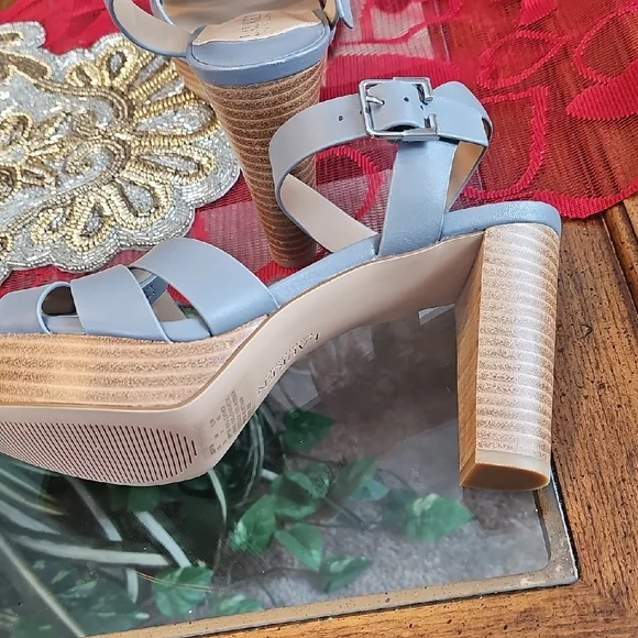 Lauren Ralph Lauren Gray Strappy Block Heels - Picture 7 of 12